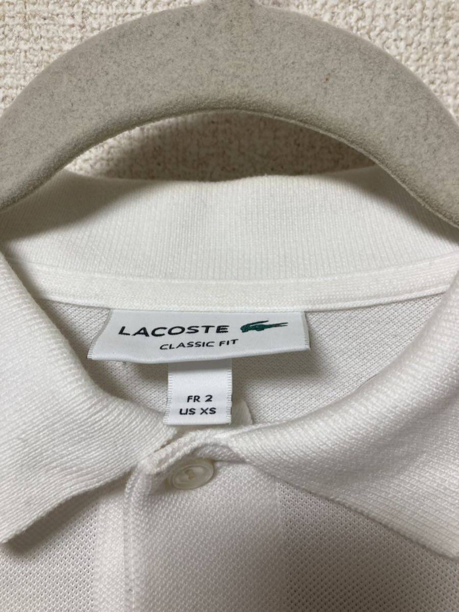 ラコステ LACOSTE サイズ2 半袖ポロシャツ 白 ホワイト L1212の画像4