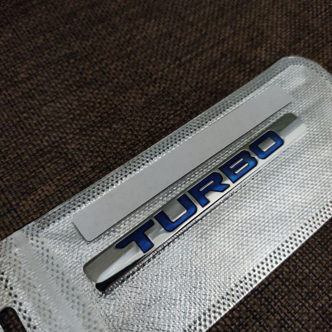 新製品【メタル製】小型 TURBO エンブレムG　（ブルー/メッキ）_画像7