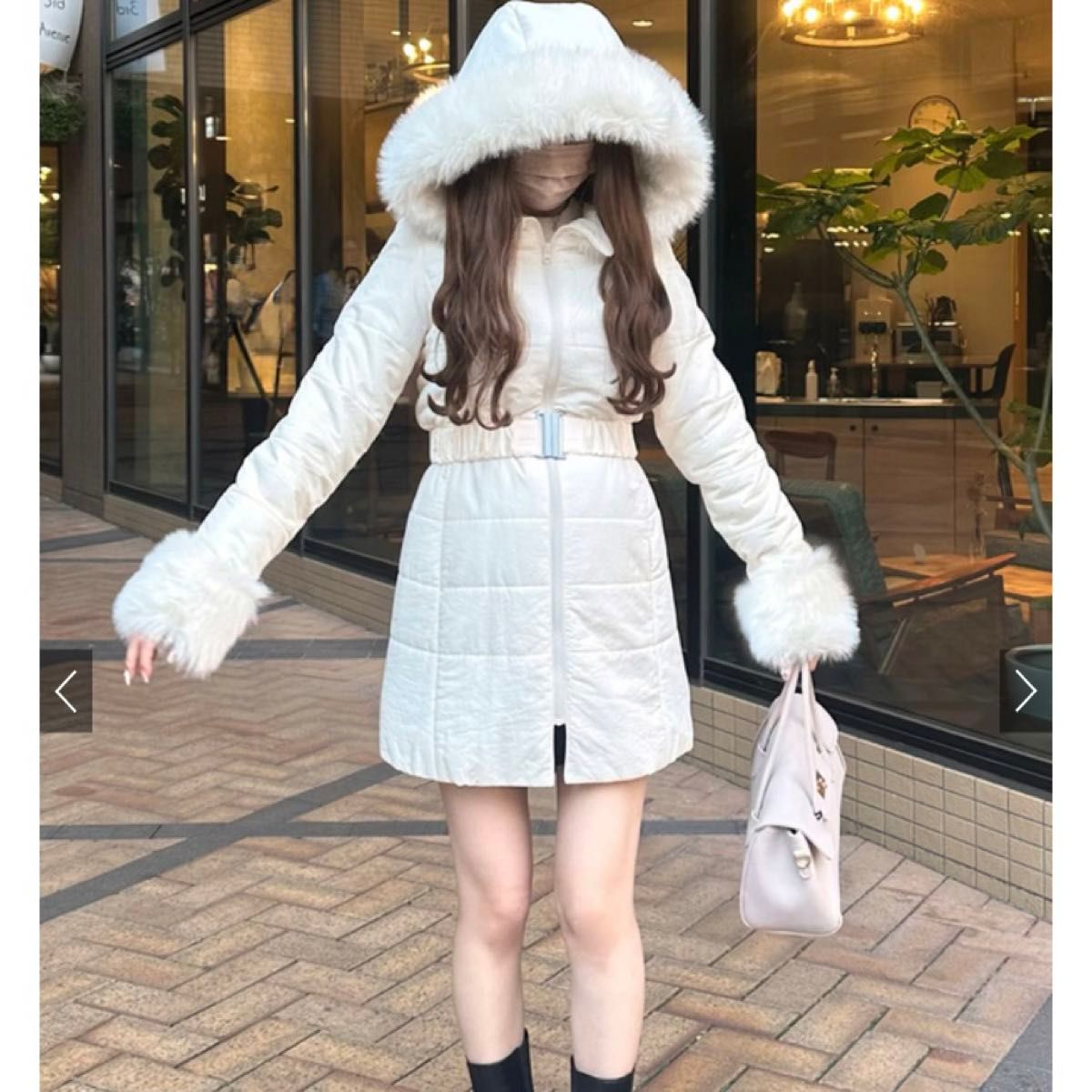 新品】GRL グレイル ベルト付きファーダウンコート [kd13 新品】GRL グレイル ベルト付きファーダウンコート [kd13