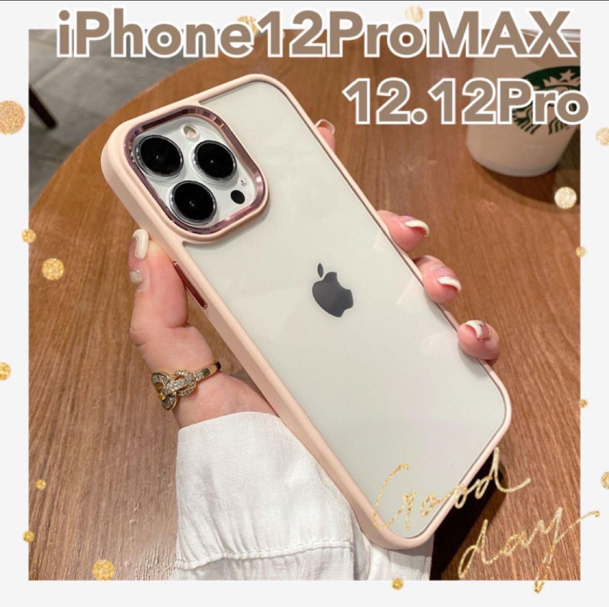 iPhone12/Pro/Max ケース クリア ピンク 耐衝撃 シリコン iPhone12ProMAX シンプル