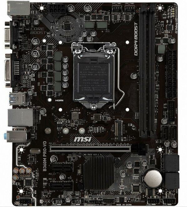 MSI B360M PRO-VD LGA 1151 (300 Series) Intel B360 SATA 6Gb/s Micro ATX Intel Motherboard_画像1