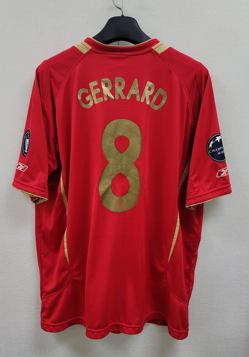 05-06リバプール LIVERPOOL(H)#8 ジェラード GERRARD 半袖 reebok正規 Uefa CL仕様 XL_画像2