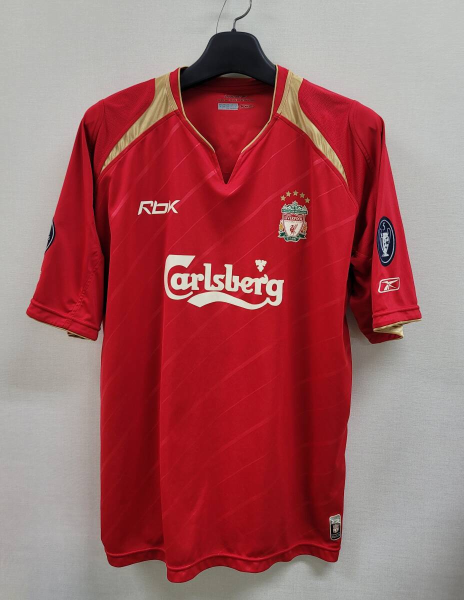 05-06リバプール LIVERPOOL(H)#8 ジェラード GERRARD 半袖 reebok正規 Uefa CL仕様 XL_画像1