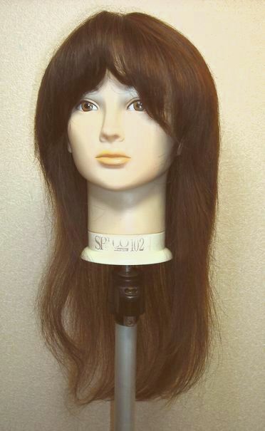 新品 人毛 幅広人工皮膚付き ハイレイヤースタイル 落ち着いたブラウン Mサイズ
