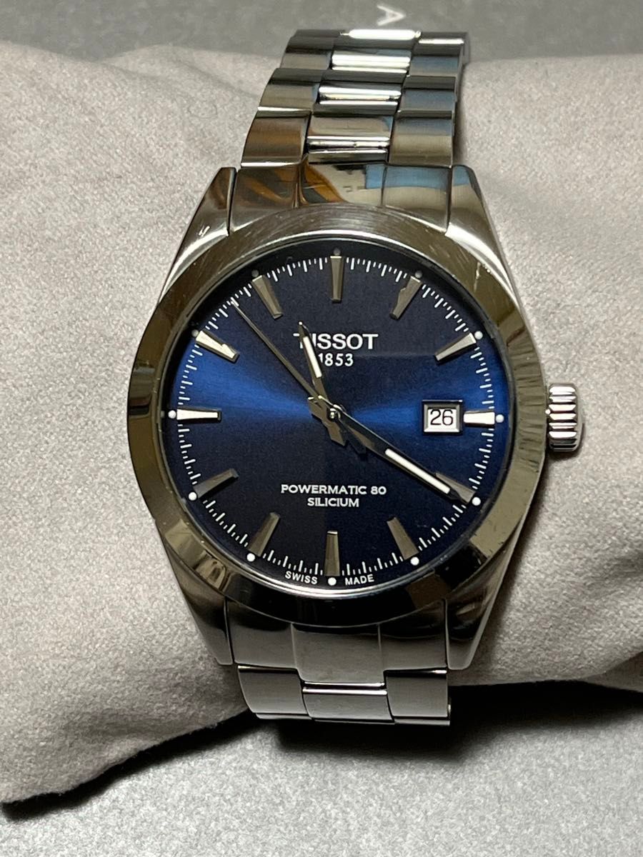 TISSOT ジェントルマン オートマティック パワーマティック80 シリシウム ブルー文字盤 ブレスレット　自動巻　中古品