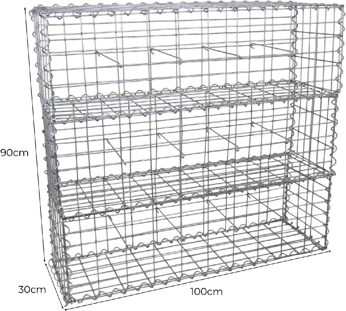 .. basket zinc plating steel cage mesh wire Stone basket outdoors spiral . wall planter garden / 100×30×30 centimeter meter / 3