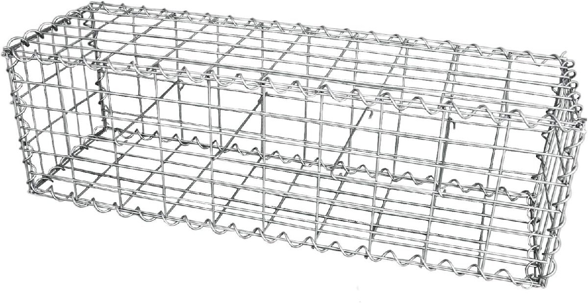 .. basket zinc plating steel cage mesh wire Stone basket outdoors spiral . wall planter garden / 100×30×30 centimeter meter / 3