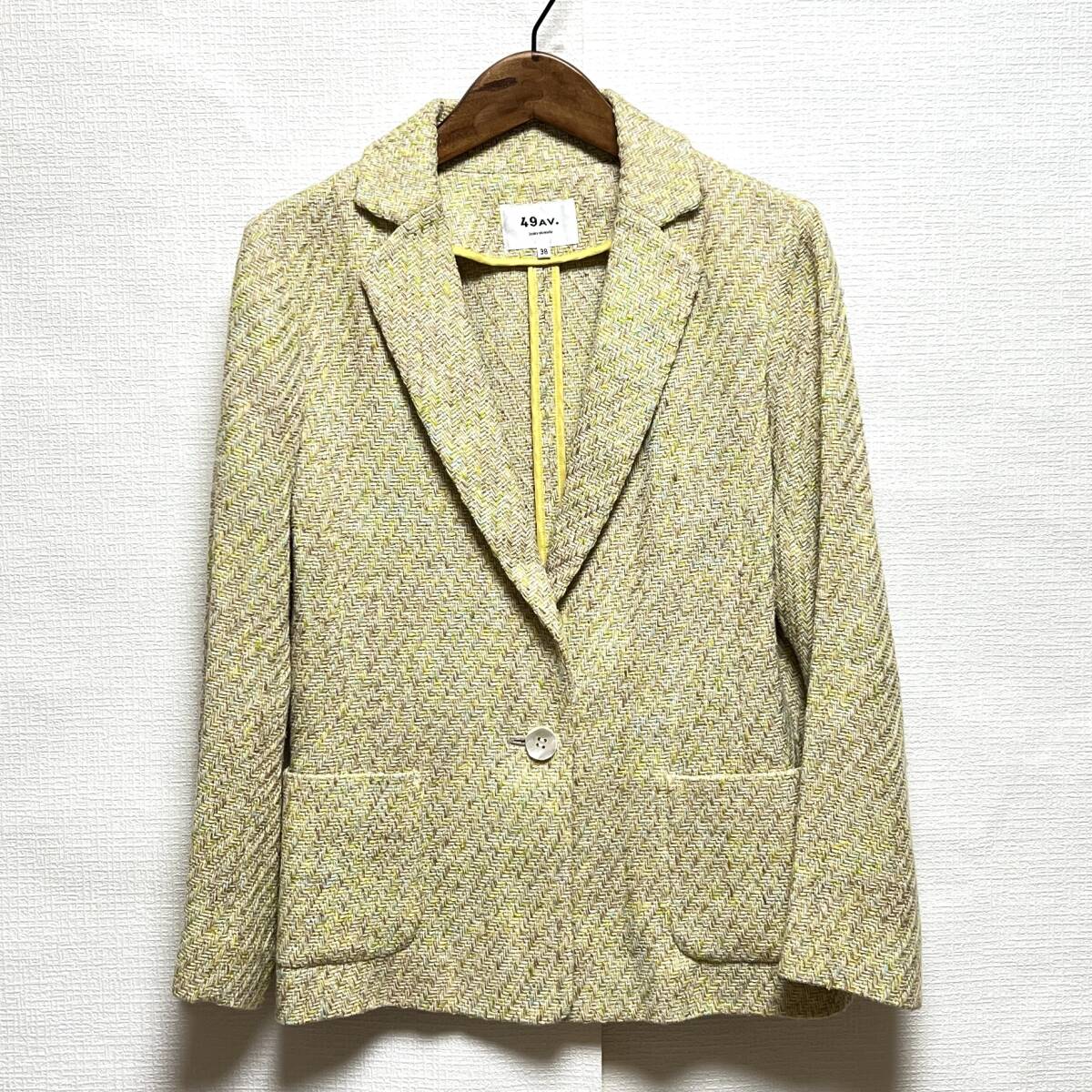  prompt decision Junko Shimada four tina in avenue 49AV. jacket yellow color size 38 letter pack post service possible (868613)