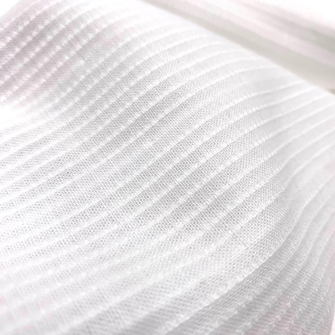 ZA84　接結　格子柄デザイン　3ｍ　綿100％　コットン100％　綿　オフホワイト　生地　日本製_画像7