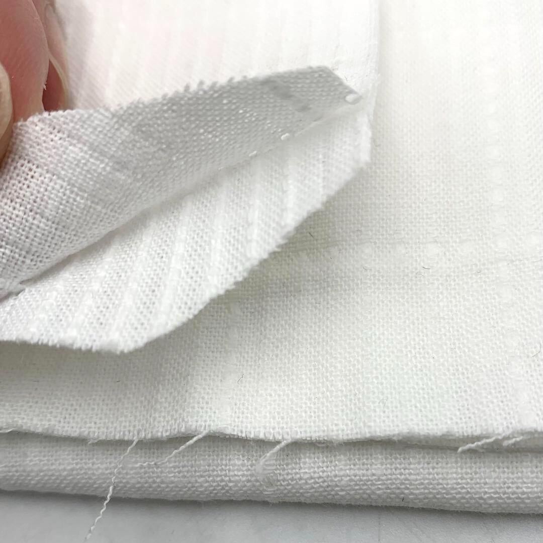ZA84　接結　格子柄デザイン　3ｍ　綿100％　コットン100％　綿　オフホワイト　生地　日本製_画像5