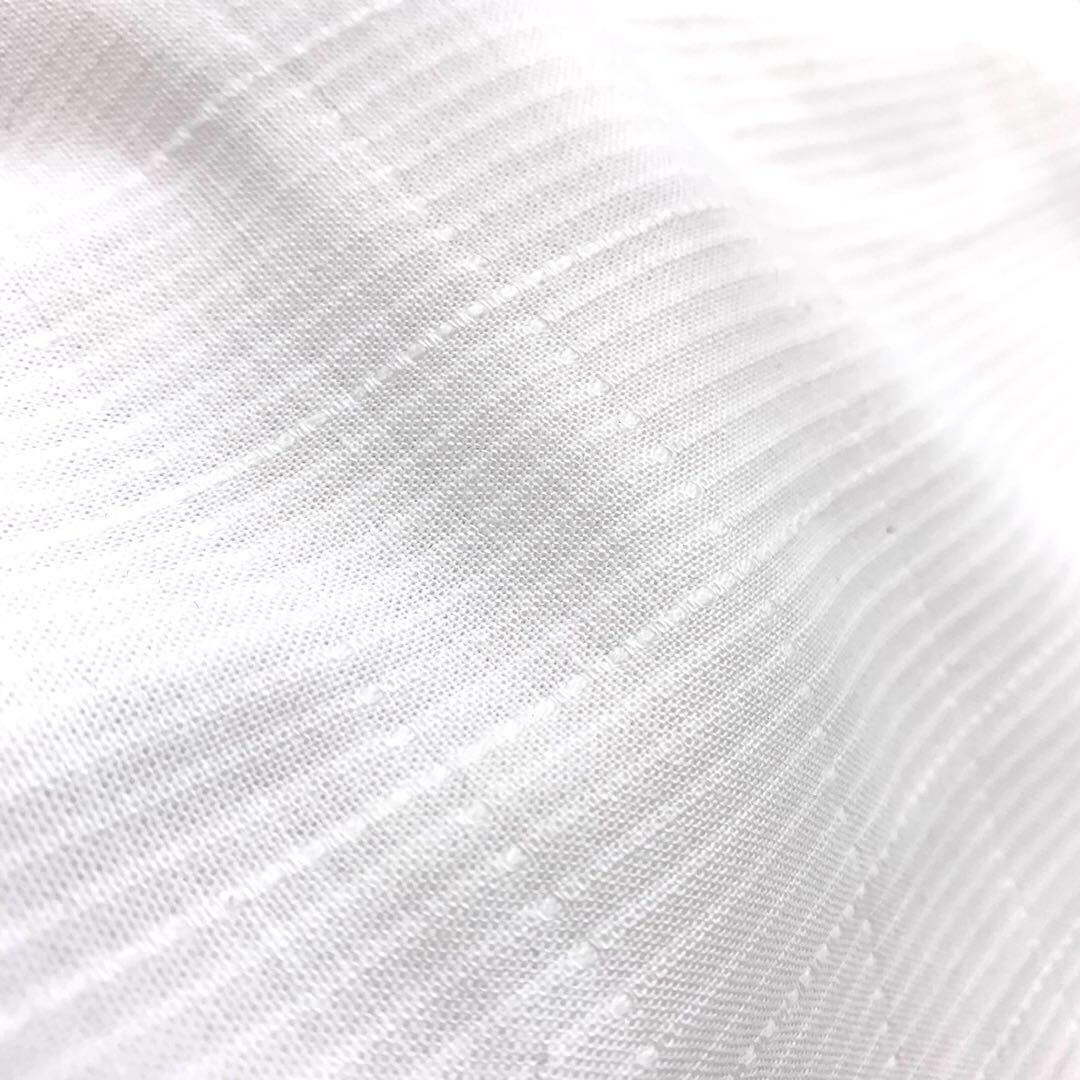 ZA84　接結　格子柄デザイン　3ｍ　綿100％　コットン100％　綿　オフホワイト　生地　日本製_画像6