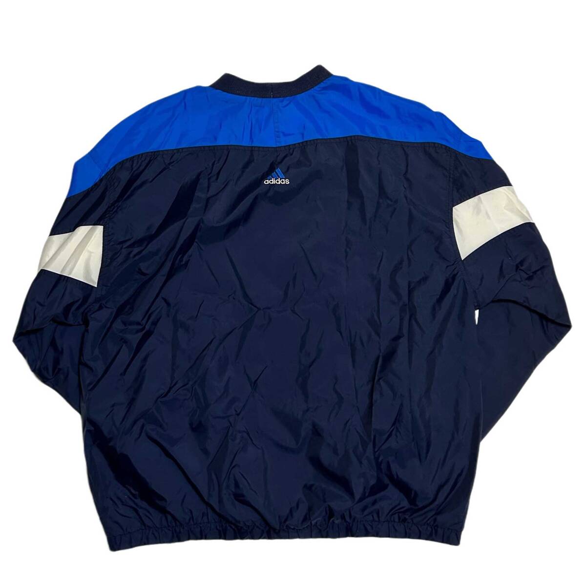 希少【ビンテージ 90s adidas アディダス モックネック ナイロン プルオーバー ジャケット シャツ XL】アメリカ USA 切り返し ジャージ_画像2