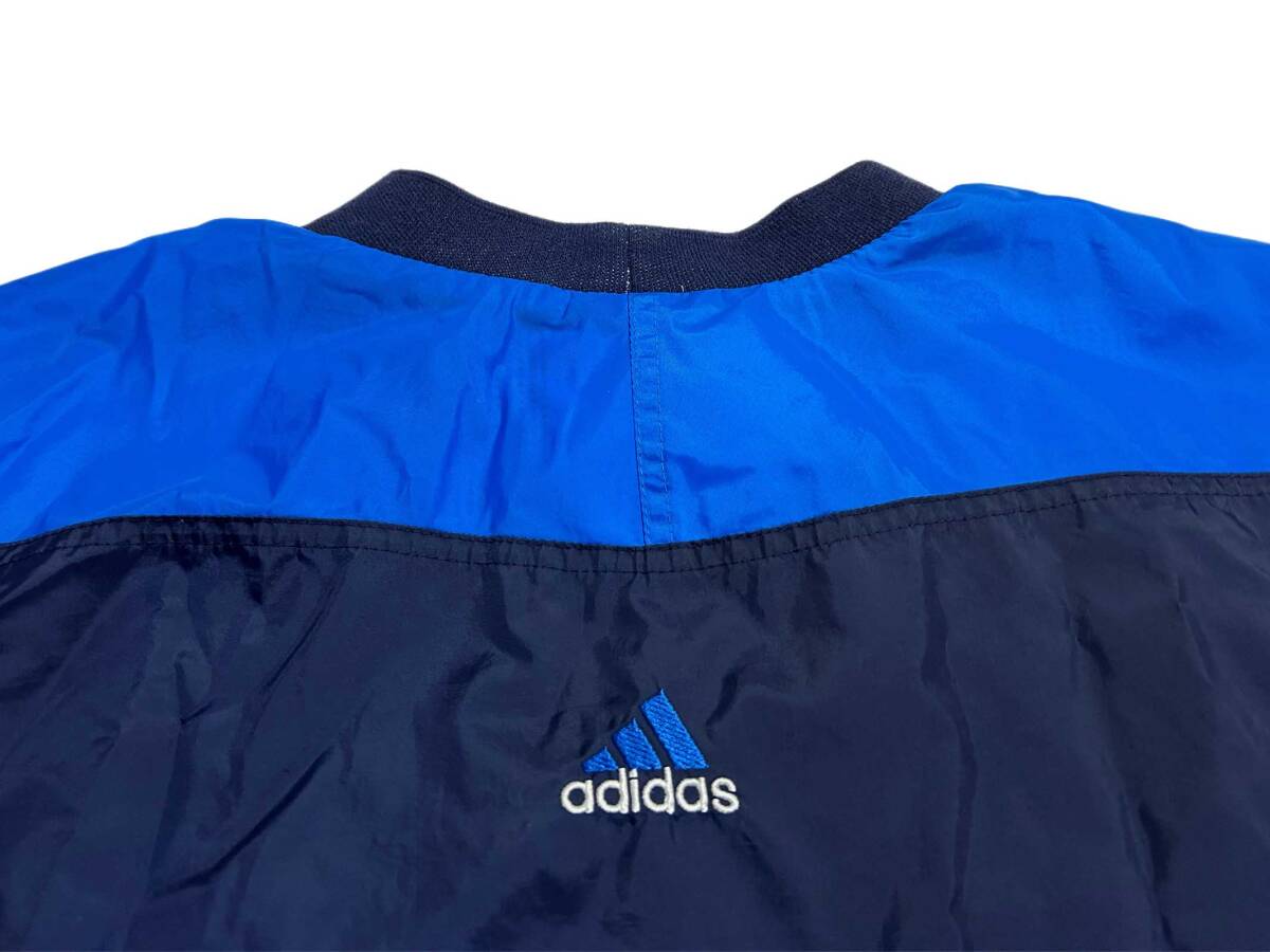 希少【ビンテージ 90s adidas アディダス モックネック ナイロン プルオーバー ジャケット シャツ XL】アメリカ USA 切り返し ジャージ_画像8