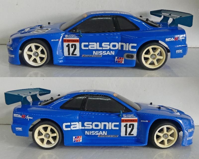 ☆TAMIYA タミヤ 1/10 XB エキスパートビルド TL-01シャーシ【カルソニック スカイライン GT-R’99(R34)】プロポ・バッテリー付 USED品☆の画像6