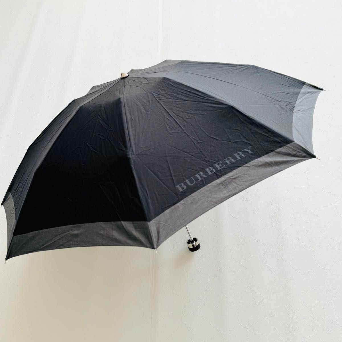 BURBERRY バーバリー 雨傘 折りたたみ傘 ブラック