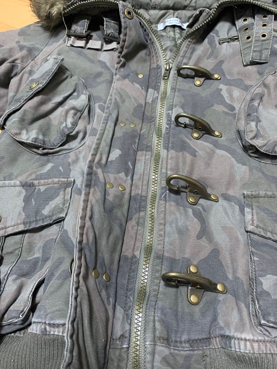 迷彩　ジャンバー　コート　フード　 カーキ jacket コスプレ　サバゲー　戦闘服　コレクション　ジャケット　アウター　羽織り