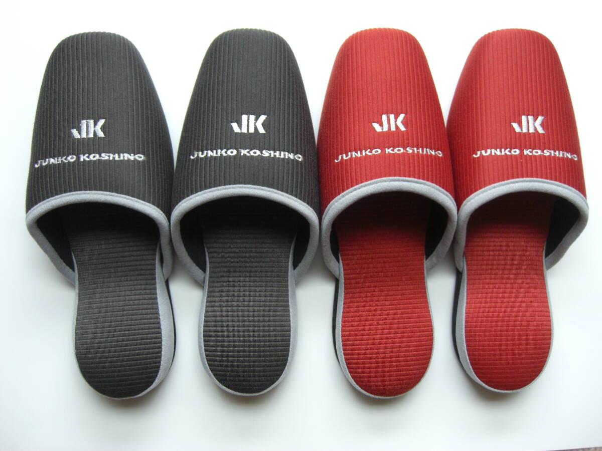 [ unused ]JK/ pair slippers /JUNKO KOSHINO/ Koshino Jun ko/ slippers 2P/ black / red 