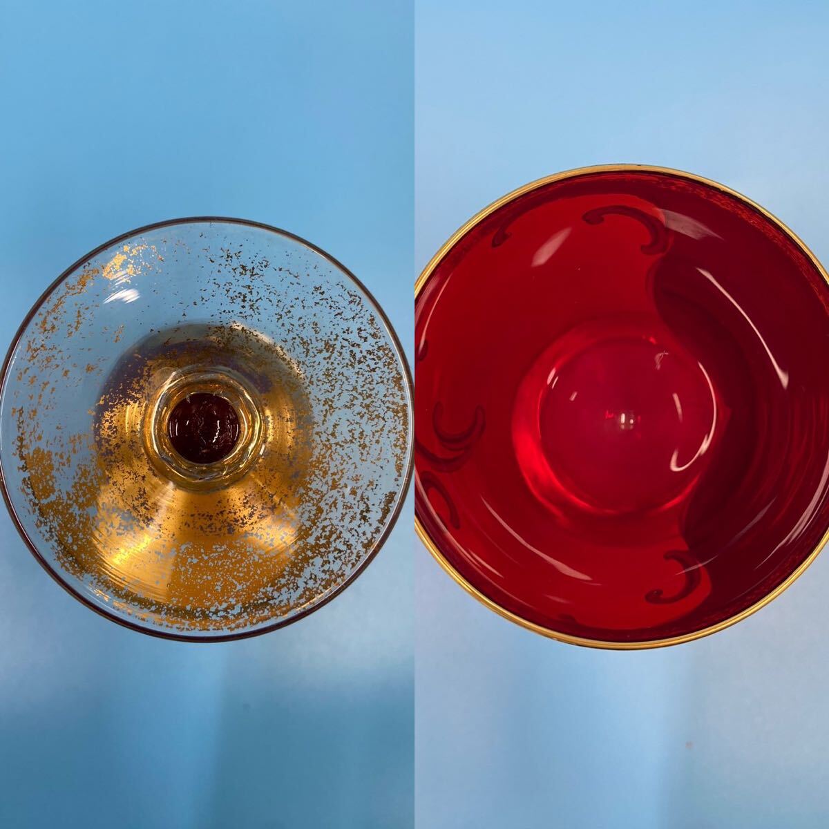 ベネチアングラス デキャンタ 1本 ワイングラス 酒器 デカンタ 赤 金彩 盛花 フラワーモチーフ ヴェネチアンガラス GSS032503_画像4