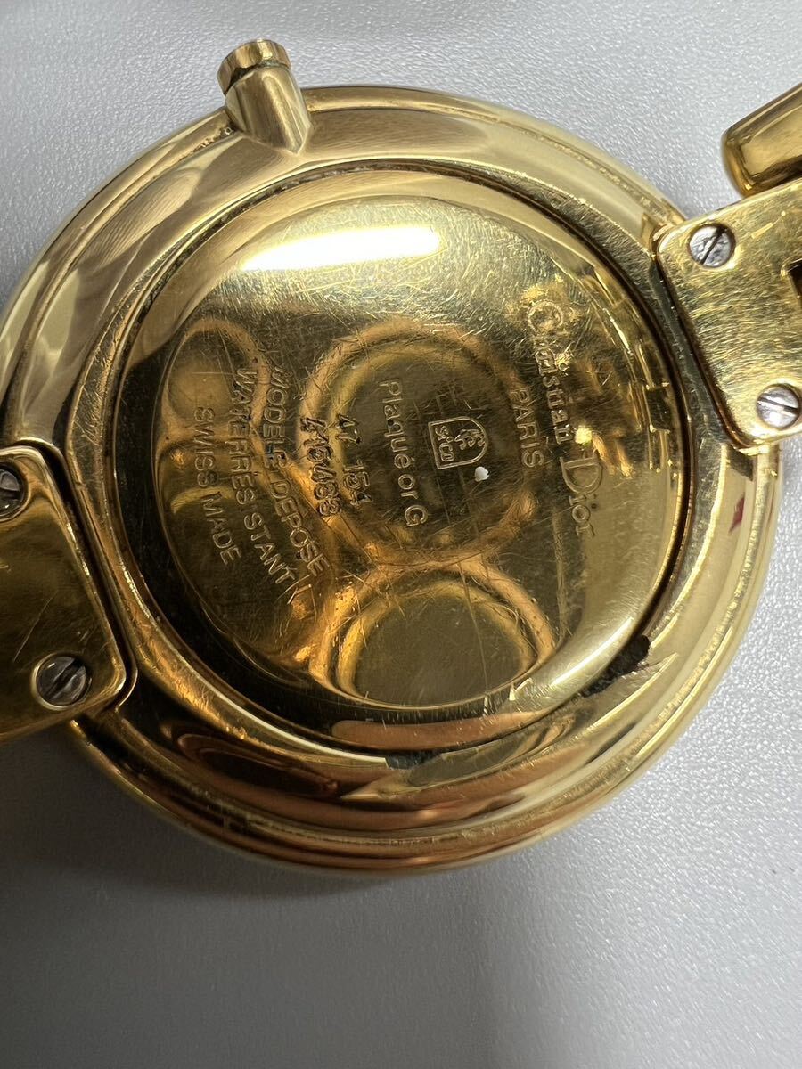 Christian Dior ディオール 腕時計 黒文字盤 ゴールド ユニセックス 電池切不動 GSH032501の画像7