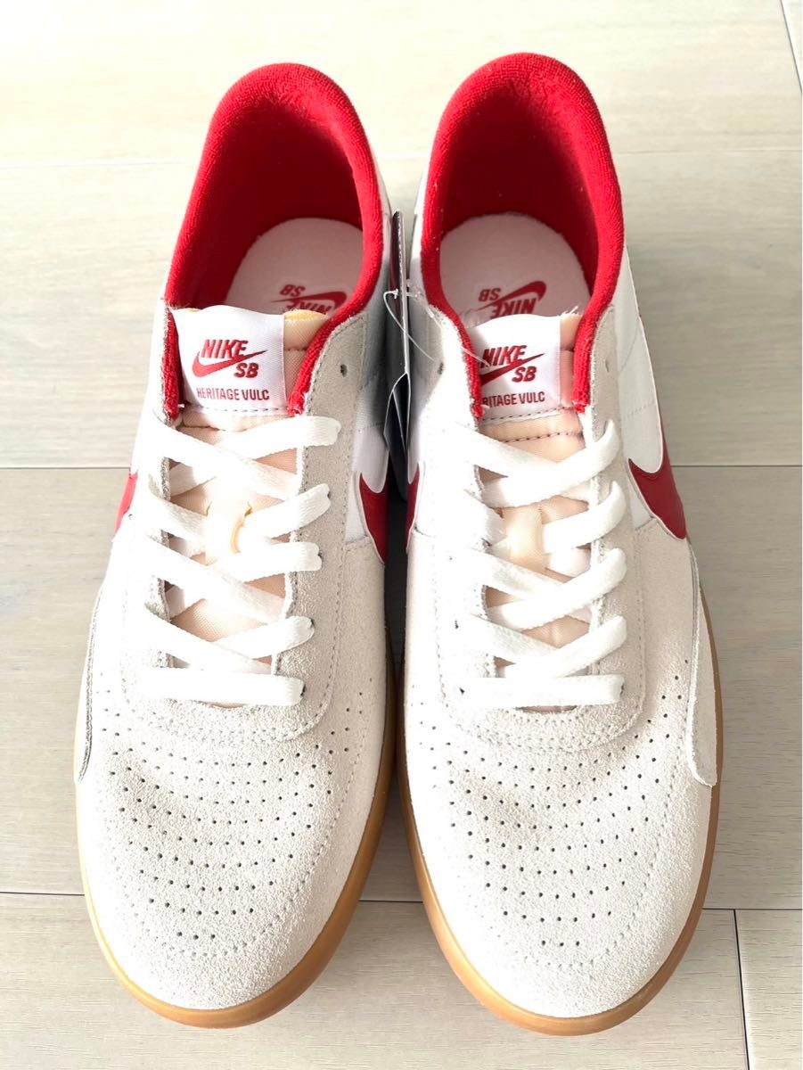 新品未使用】ナイキSB ヘリテージ VULC 27 5cm 白×赤×ガム NIKE 新品未使用】ナイキSB ヘリテージ VULC 27 5cm 白×赤×ガム NIKE
