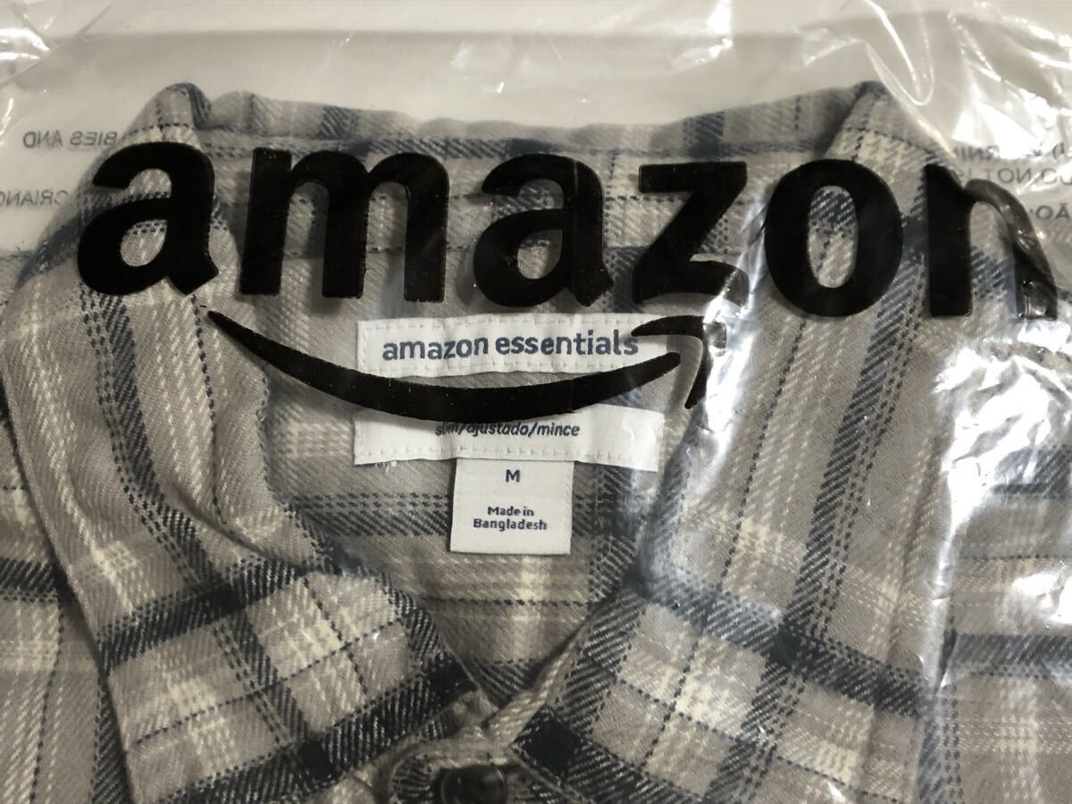 未開封 未使用 タグ付 amazon essentials 2着 フランネルシャツ チェックシャツ L 〜XL 相当 アマゾン プライベートブランド PB ネルシャツ_画像4