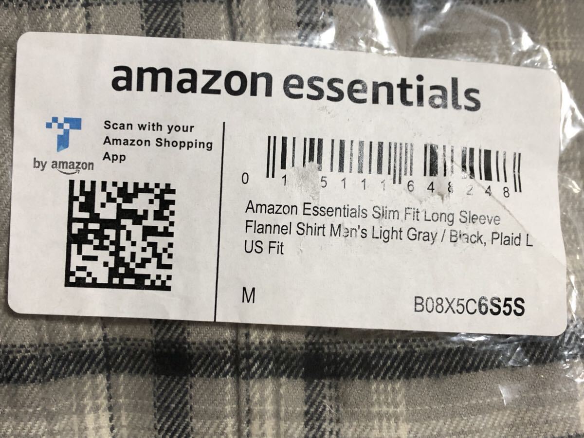 未開封 未使用 タグ付 amazon essentials 2着 フランネルシャツ チェックシャツ L 〜XL 相当 アマゾン プライベートブランド PB ネルシャツ_画像5