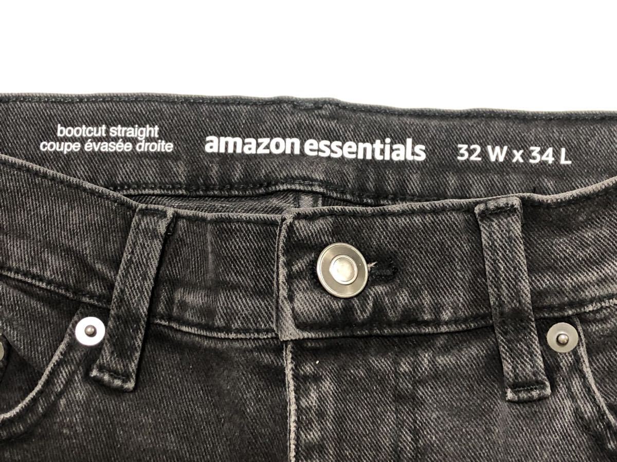 未使用 タグ付 amazon essentials ブラック デニム 32W × 34L ジーンズ Gパン パンツ アマゾン プライベートブランド PB デニム 送料無料_画像3