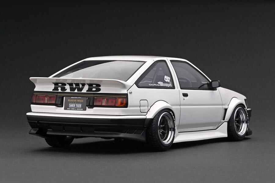 [WEB限定] 新品 1/18 IG2968 RWB AE86 White/Black 車両のみ ignition model イグニッションモデル Toyota Corolla Levin カローラ レビンの画像3