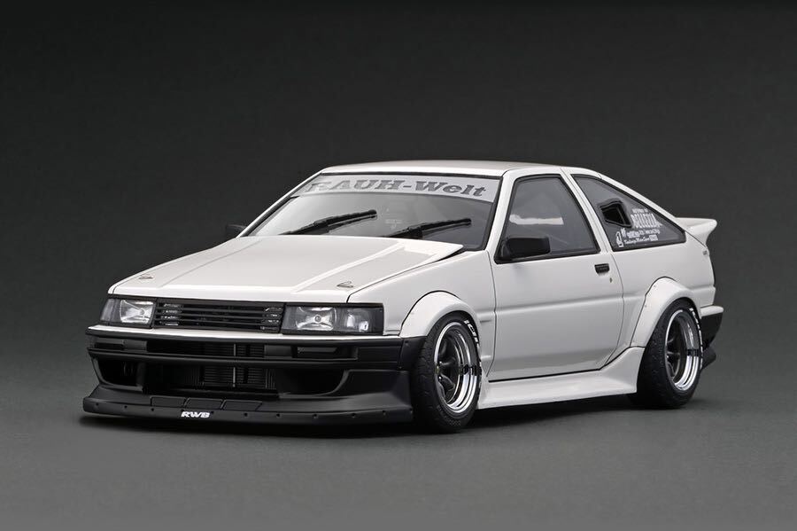 [WEB限定] 新品 1/18 IG2968 RWB AE86 White/Black 車両のみ ignition model イグニッションモデル Toyota Corolla Levin カローラ レビンの画像2