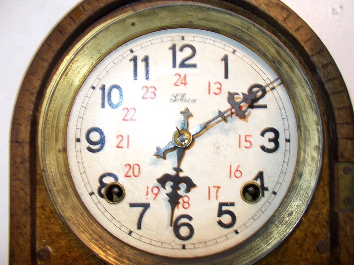 ◆古いアーチ型柱時計◆薇鍵巻振子式◆アンティークの画像7
