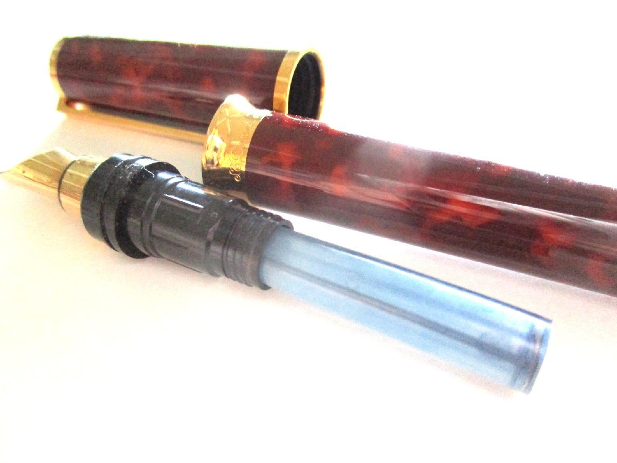 * Tochigi shop![ST.Dupont( Dupont )] Monpal nas Brown marble pen .(K18(750)) fountain pen *