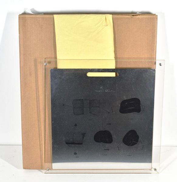 篠田守男版画額「T-4502」 ステンレス 限20 刻サイン 39.5×38.5 1976年 Morio Shinodaの画像2