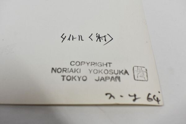 横須賀功光プリント「射2」　ゼラチンシルバープリント　サイン　30.5×24　1964年　Noriaki Yokosuka_画像9