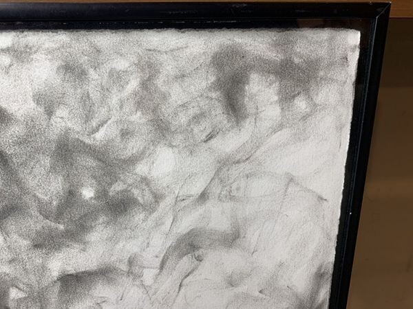 吉田克朗画額「触　体-93」 黒鉛　紙　サイン、年記　45×45　F:47.5×48　1989年　Katsuro Yoshida_画像7