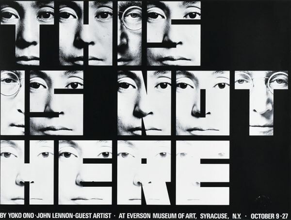 ジョン・レノン　オノ・ヨーコ　ポスター額「This is not here」　オフセット　45.5×61　1971年　John Lennon　Yoko Ono