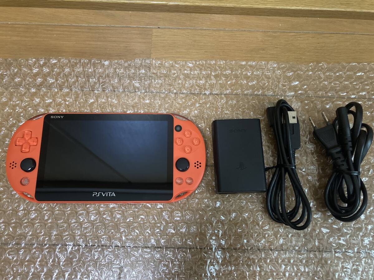  prompt decision! PlayStation PS Vita Wi-Fi model PCH-2000 body neon * orange AC adaptor set 