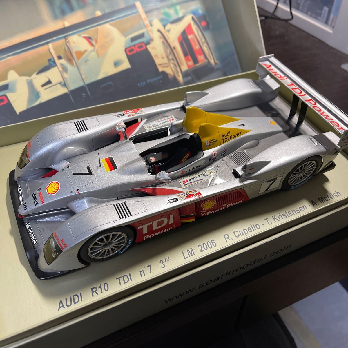 SPARKスパーク 1/18 AUDI R10 TDI #7 LM le mans 2006 アウディ ルマン 2006年 3rd LMP1 R.Capello T.kristensen A.Mcnishの画像1