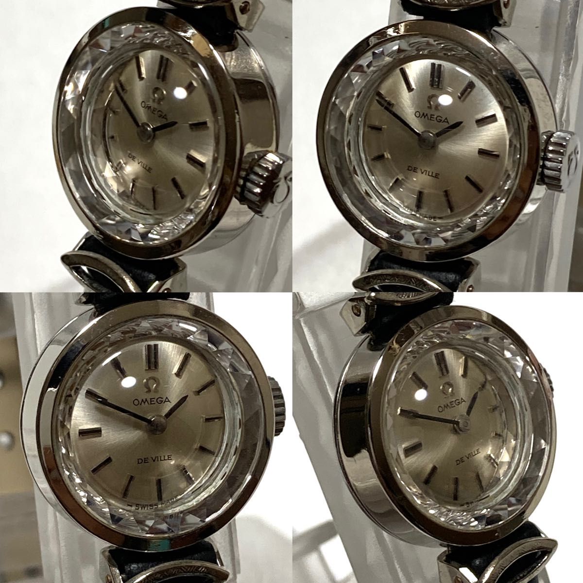 超美品！　OMEGA オメガ　デビル　ベルト新品　カットガラス　レディース腕時計