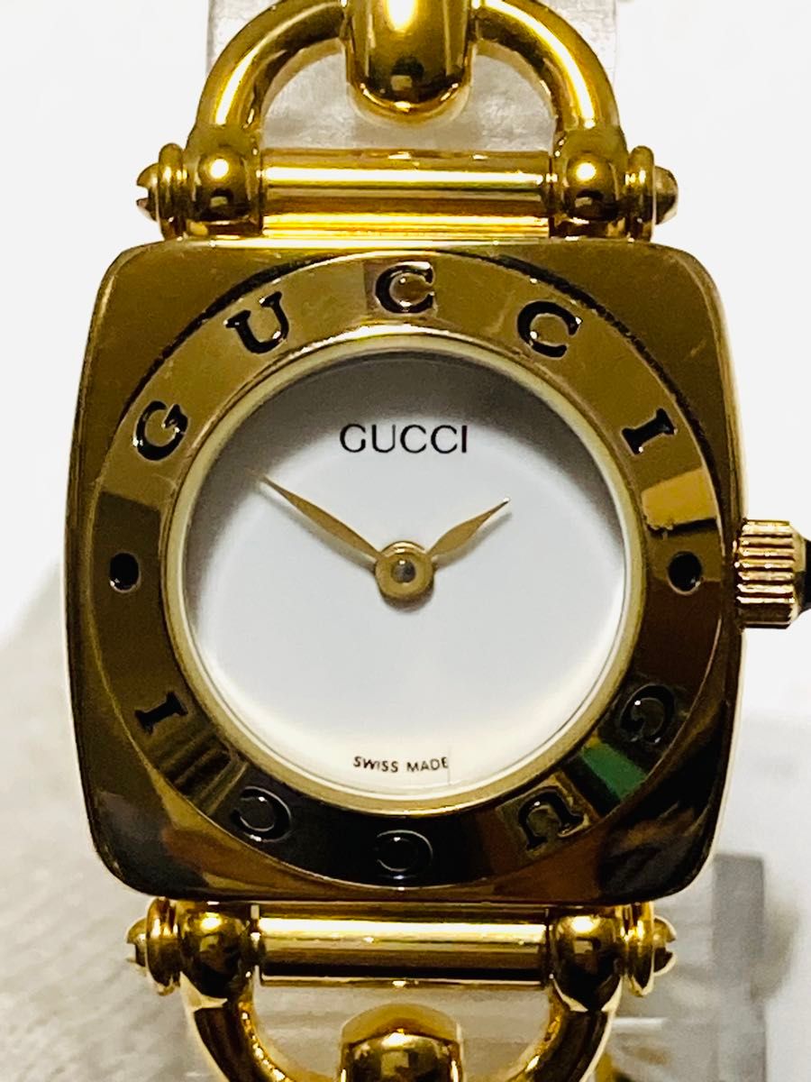 【付属品有】極美品　GUCCI グッチ　ホースビット　電池新品　レディース腕時計