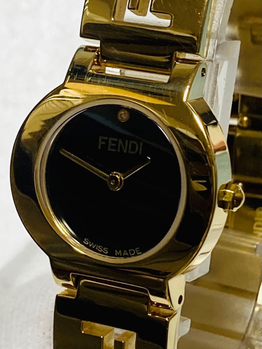 良品　FENDI フェンディ　ゴールド　1pダイヤ付き　レディース腕時計