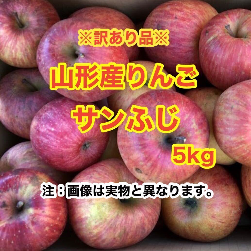 b3山形産りんご サンふじ 5kg〈訳あり家庭用〉_画像1