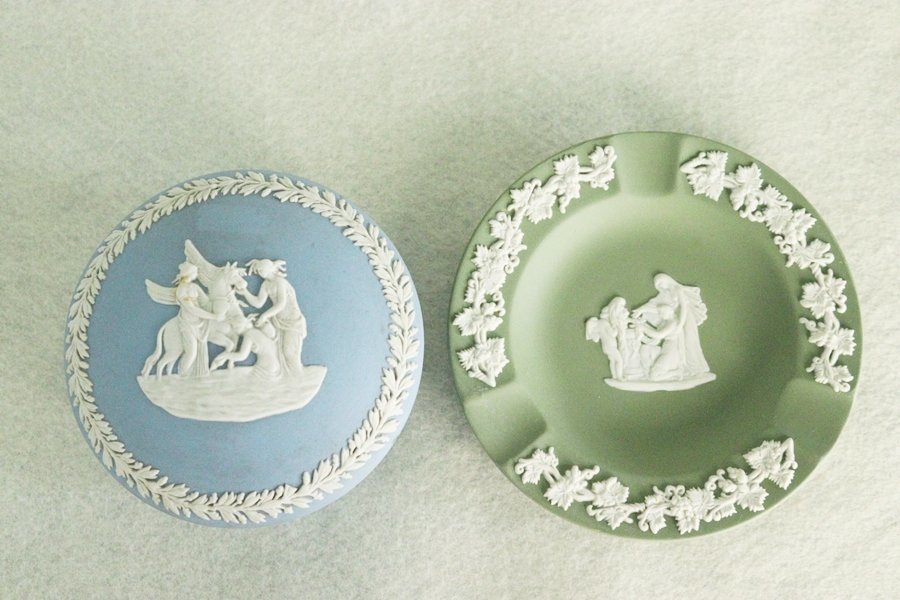 TB526ウェッジウッド アッシュトレイと小物入れ◇灰皿/Wedgwood/ジャスパー/ストーンウェア/イギリス製/アクセサリー/古道具タグボート_画像2