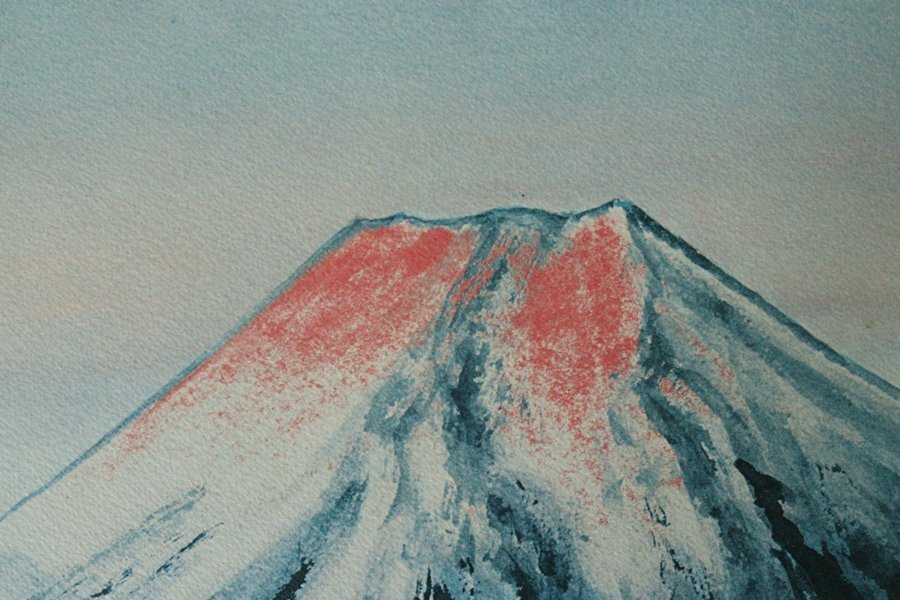 TB526在銘 大〇 富士山図 額装◇風景画/色絵/絵画/美術/アート/壁掛け/飾り物/インテリア/額縁/フレーム/古道具タグボートの画像10