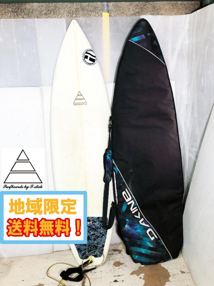 ◎地域限定送料無料★超美品 中古★T-STICK SURFBOARDS サーフボード 全長約183㎝ DAKINE ダカイン ケース【サーフボード】D6O2の画像1