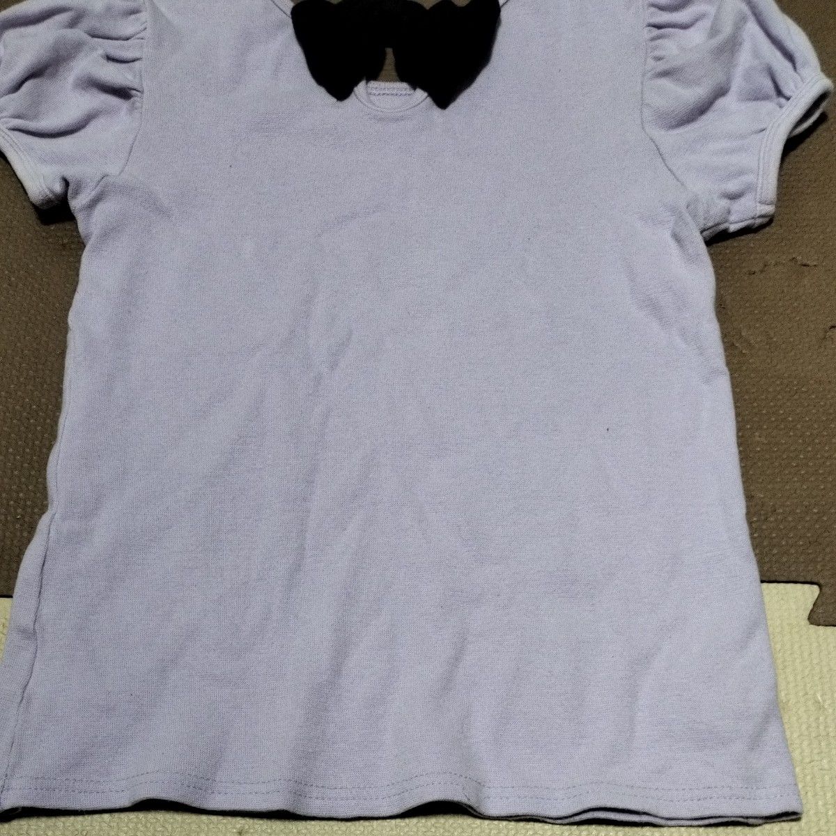 ジュニアキッズ　女の子　バックリボン　半袖Tシャツ　パフスリーブ　１３０センチ Tシャツ カットソー