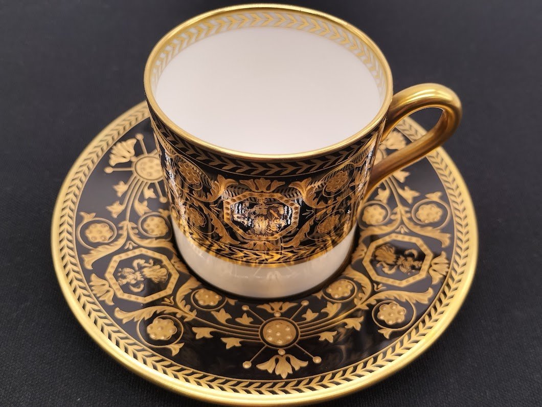 ☆ WEDGWOOD ASTBURY ウェッジウッド アストバリーブラック デミタス カップ&ソーサー 箱なし未使用 ☆_画像1