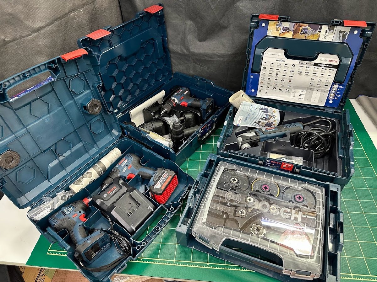 ▲【バッテリ-は1個のみ】ボッシュ 電動工具おまとめSET BOSCH GSR+GDX+GMF+GSB 中古 ※セット内容は画像でご判断ください▲_ここに写っている物で全て※欠品あるかも