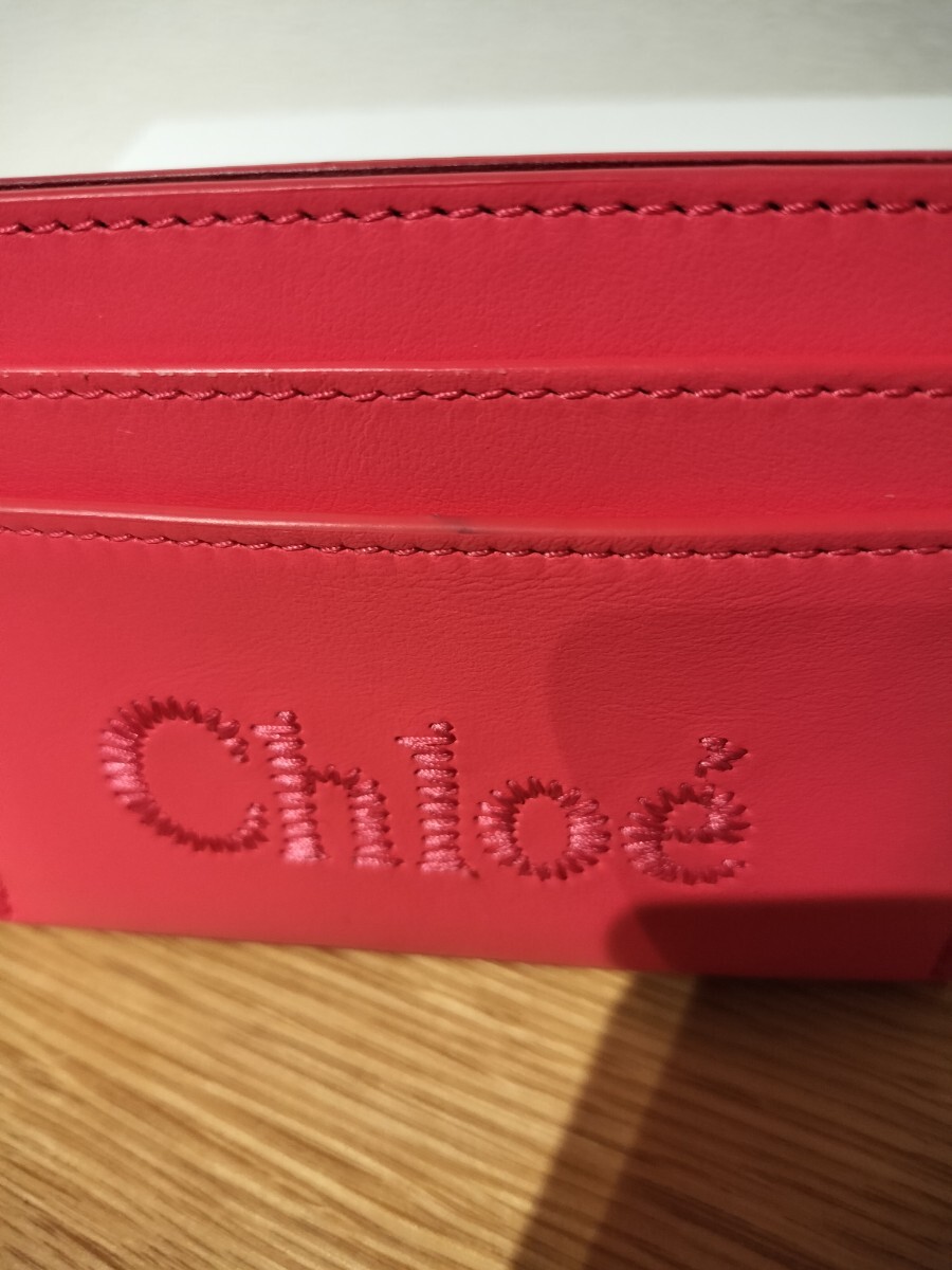 クロエ CHLOE SENSE パスケース カードホルダー カードケース 箱あり 定価50,600円 ピンク クロエセンス レザー　革_画像4