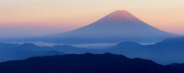 ヤフオク 桃富士 富士山 赤富士 夕焼け ふじやま パノラマ