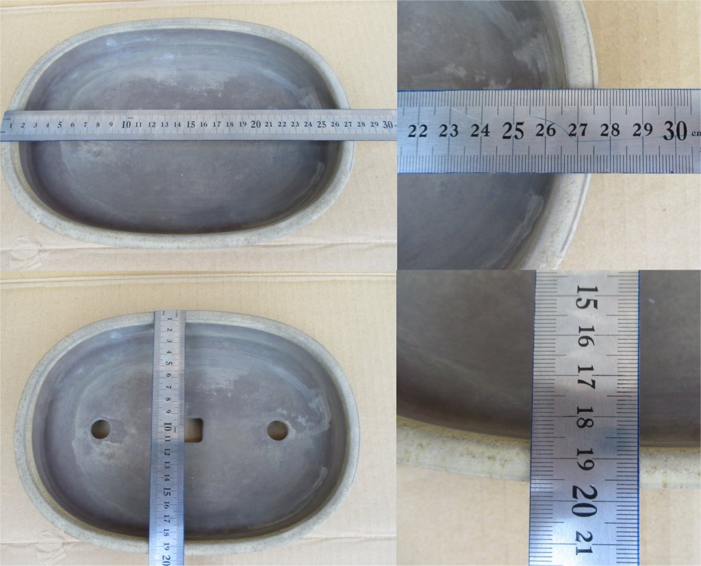 鉢03 楕円 平型 『光耀』 盆栽用 植木鉢 中古品 27.5×19.5センチ_画像8